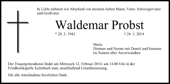 Anzeige von Waldemar Probst von MGO
