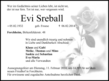Anzeige von Evi Sreball von MGO