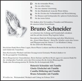 Anzeige von Bruno Schneider von MGO