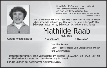 Anzeige von Mathilde Raab von MGO