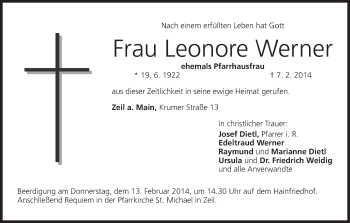 Anzeige von Leonore Werner von MGO
