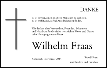 Anzeige von Wilhelm Fraas von MGO