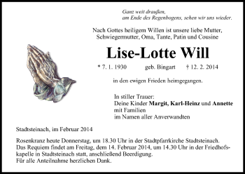 Anzeige von Lise-Lotte Will von MGO