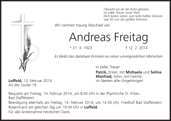 Anzeige von Andreas Freitag von MGO