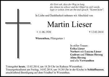 Anzeige von Martin Lieser von MGO