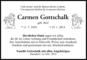 Anzeige von Carmen Gottschalk von MGO