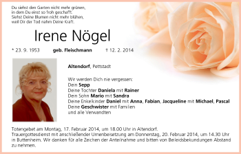 Anzeige von Irene Nögel von MGO