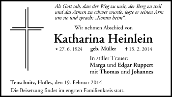 Anzeige von Katharina Heinlein von MGO