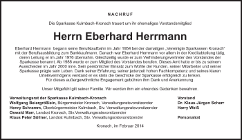 Anzeige von Eberhard Herrmann von MGO