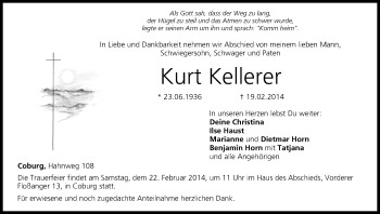 Anzeige von Kurt Kellerer von MGO