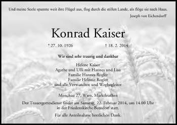 Anzeige von Konrad Kaiser von MGO