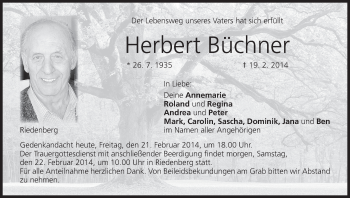 Anzeige von Herbert Büchner von MGO