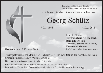Anzeige von Georg Schütz von MGO