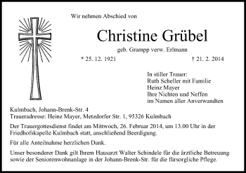 Anzeige von Christine Grübel von MGO