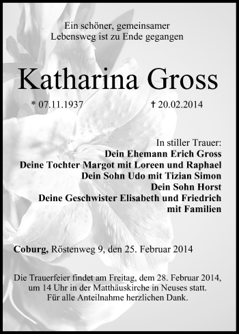 Anzeige von Katharina Gross von MGO