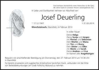 Anzeige von Josef Deuerling von MGO