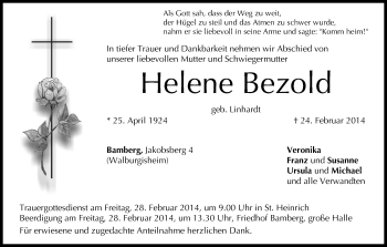 Anzeige von Helene Bezold von MGO
