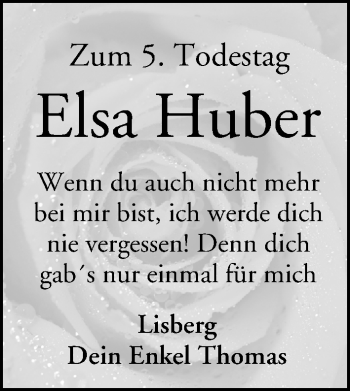 Anzeige von Elsa Huber von MGO