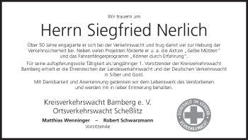 Anzeige von Siegfried Nerlich von MGO
