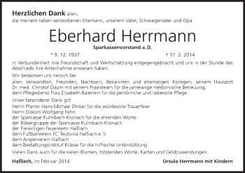 Anzeige von Eberhard Herrmann von MGO