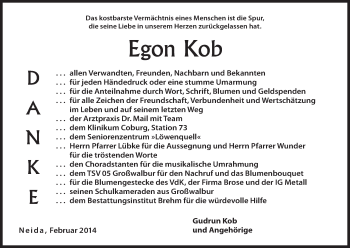 Anzeige von Egon Kob von MGO