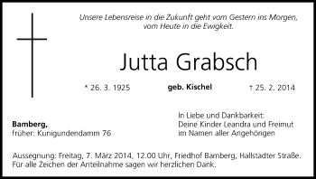 Anzeige von Jutta Grabsch von MGO