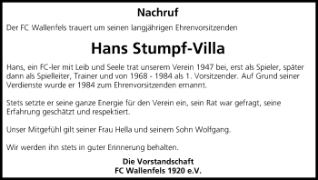 Anzeige von Hans Stumpf-Villa von MGO