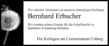 Anzeige von Bernhard Erbacher von MGO