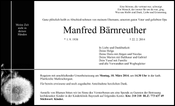 Anzeige von Manfred Bämreuther von MGO