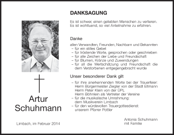 Anzeige von Artur Schuhmann von MGO