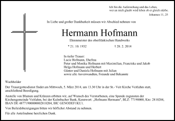 Anzeige von Hermann Hofmann von MGO