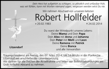 Anzeige von Robert Hollfelder von MGO