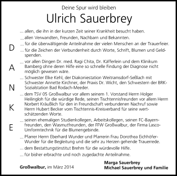 Anzeige von Ulrich Sauerbrey von MGO