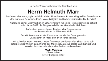 Anzeige von Helmuth Marr von MGO