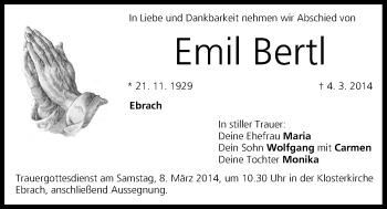 Anzeige von Emil Bertl von MGO