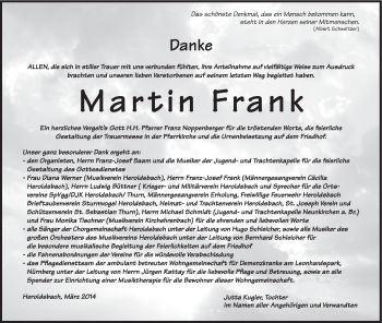 Anzeige von Martin Frank von MGO
