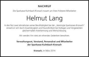 Anzeige von Helmut Lang von MGO