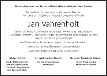 Anzeige von Jan Vahrenholt von MGO