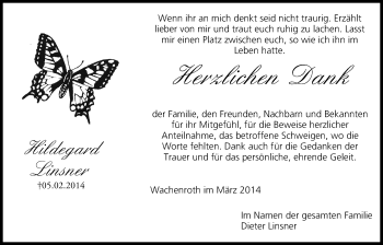 Anzeige von Hildegard Linsner von MGO