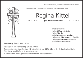 Anzeige von Regina Kittel von MGO
