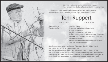 Anzeige von Toni Ruppert von MGO