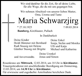 Anzeige von Maria Schwarzjirg von MGO