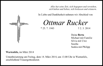 Anzeige von Ottmar Rucker von MGO