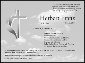 Anzeige von Herbert Franz von MGO