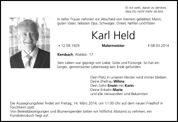 Anzeige von Karl Held von MGO