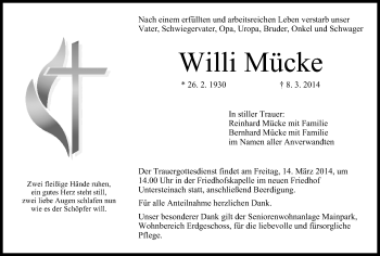 Anzeige von Willi Mücke von MGO