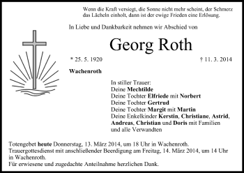 Anzeige von Georg Roth von MGO