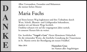 Anzeige von Maria Fuchs von MGO