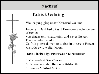 Anzeige von Patrick Gehring von MGO