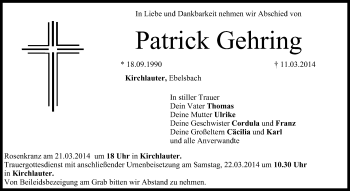 Anzeige von Patrick Gehring von MGO